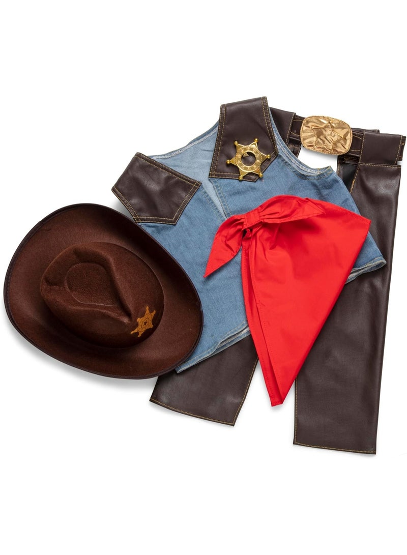 ميليسا آند دوج زي رعاة البقر للأطفال، طقم ملابس تنكرية لحفلات الكوسبلاي للأطفال من سن 3 إلى 6 سنوات. - Image 4